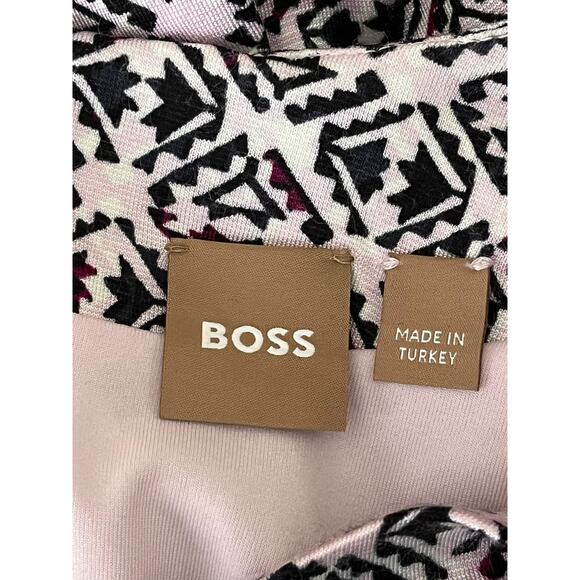BOSS Hugo Boss dress Exandria1 twist front midi pink Small S - Picture 4 of 5
